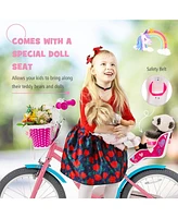 Kids Bicycle with Training Wheels and Basket for Boys and Girls Age 3-9 Years