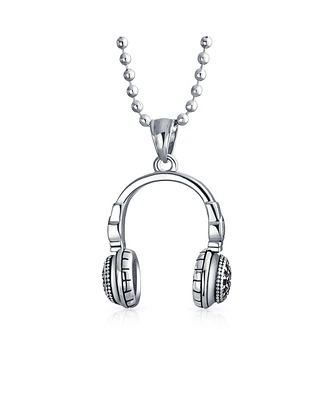 Bling Jewelry Hip Hop Dj Headphones Pendant Necklace Stainless Steel