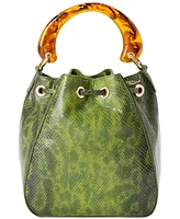 Brahmin Melinda Fern Cassatt Medium Leather Bucket Bag