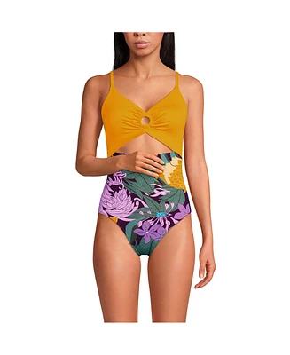 Lands' End Women's O-Ring Monokini One Piece Swimsuit