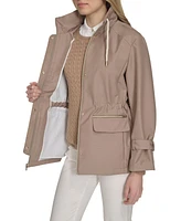 Cole Haan Signature Women's 29" Loose Fit Pinstripe Rain Jacket