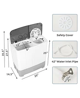 2-in-1 Portable 22lbs Capacity Washing Machine with Timer Control