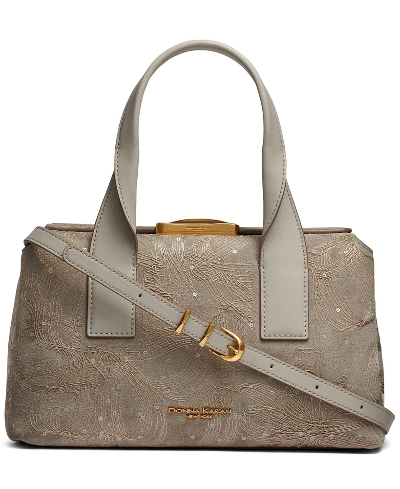 Donna Karan New York Amagansett Floral Embroidery Mini Satchel Bag