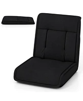 Folding Floor Chair Convertible Lazy with 14-Position Adjustable Backrest