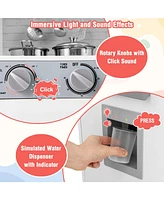 Pretend Play Kitchen Toy Set with Kitchen Accessories Real Lights and Sounds for Interactive Fun