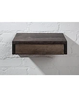 Woodek Minimalistic Hardwood Floating Nightstand With A Drawer