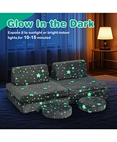 Modular Kids Play Couch Set Glow-in-the-Dark with Portable Handles Fun and Versatile Seating for Toddlers