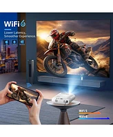 Elephas 4K Projector, Mini Projector, Movie Projector with WiFi and Bluetooth with Auto Keystone and Remote Focus, Native 1080P Home Theater Projector