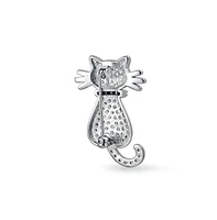 Bling Jewelry Cute Animal Lover Cz Kitty Cat Brooche Pin Cubic Zirconia