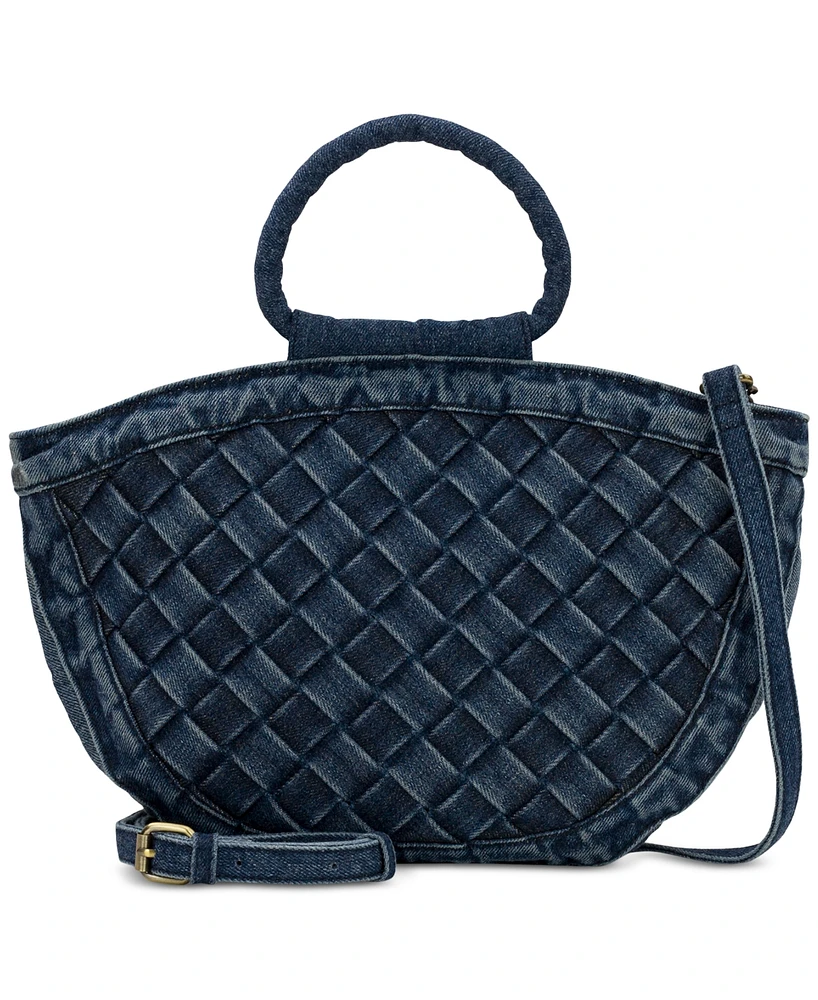 Patricia Nash Ossi Medium Woven Denim Satchel