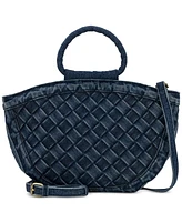 Patricia Nash Ossi Medium Woven Denim Satchel