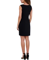 kensie Women's Sleeveless Faux-Wrap Bodycon Dress