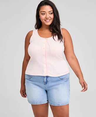 And Now This Trendy Plus Cotton Pointelle Tank Top, Exclusively at Macy's