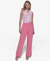 Karl Lagerfeld Paris Women's Straight-Leg Creased Pants