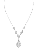 Effy Lab Grown Diamond Pear & Round Fancy 18" Collar Necklace (6-1/2 ct. t.w.) in 14K White Gold