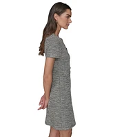 Karl Lagerfeld Paris Women's Tweed Crewneck Short-Sleeve Sheath Dress