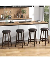 29" Counter Height Stools Set of with 360° Swivel Round Seat & Footrest