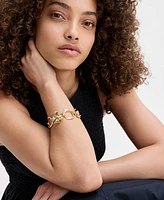 I.n.c. International Concepts Gold-Tone Flower Statement Flex Bracelet, Exclusively at Macy's