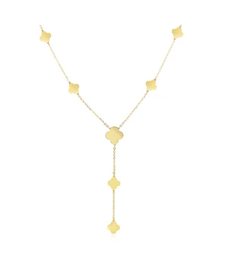 The Lovery Gold Clover Station Lariat Necklace 14K Gold