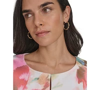 Calvin Klein Women's Floral Belted Jewel-Neck A-Line Dress