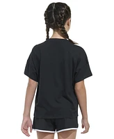 adidas Big Girls Cotton Logo Graphic Short-Sleeve Drop-Shoulder T-Shirt