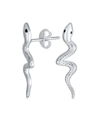 Bling Jewelry Egyptian Serpent Snake Stud Earrings in Sterling Silver for Reptile Lovers