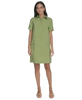 Calvin Klein Women's Spread-Collar Sheath Shirtdress