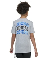 adidas Big Boys Tiger Camo Logo Cotton-Blend T-Shirt