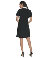 Calvin Klein Women's Short-Sleeve A-Line Scuba Shirtdress