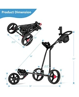 Durable Foldable Steel Golf Cart with Mesh Bag