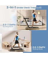 2.25HP 2 in 1 Folding Treadmill with App Speaker Remote Control