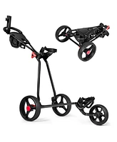 Durable Foldable Steel Golf Cart with Mesh Bag