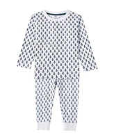 Organic Cotton 2PC Pajama Set, Fort (Blue & White)