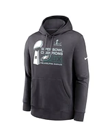 Nike Men's Anthracite Philadelphia Eagles Super Bowl Lix Champions Locker Room Trophy Collection Pullover Hoodie