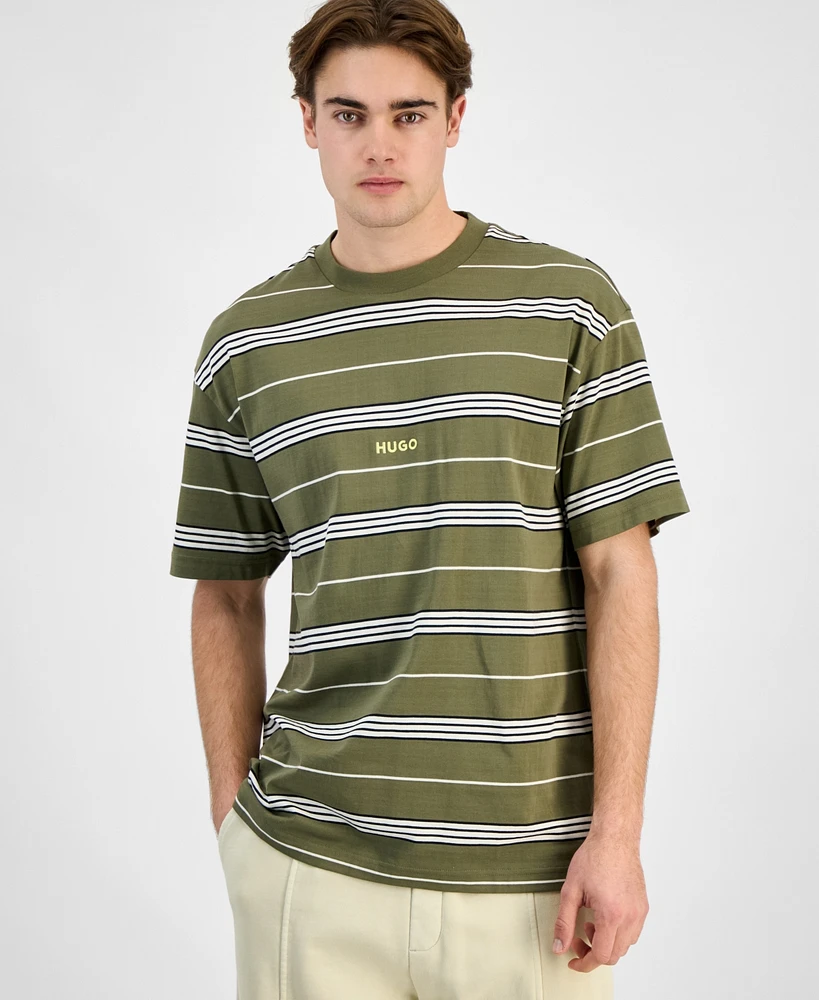 Hugo by Boss Men's Nostrilio Loose-Fit Engineered Stripe T-Shirt