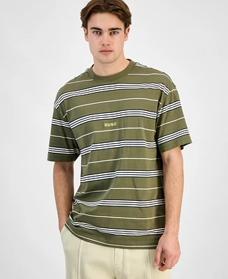 Hugo by Boss Men's Nostrilio Loose-Fit Engineered Stripe T-Shirt