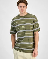 Hugo by Boss Men's Nostrilio Loose-Fit Engineered Stripe T-Shirt
