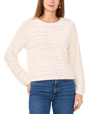 Vince Camuto Women's Pointelle Crewneck Sweater