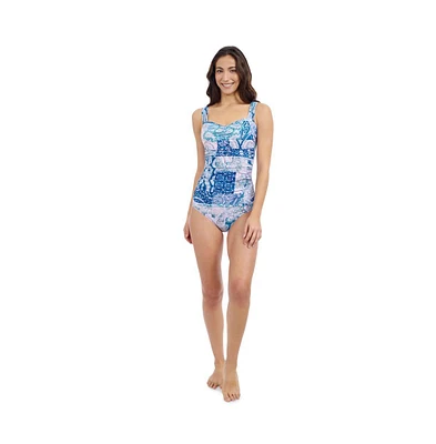 Karma D Cup Center Ruched Tankini Underwire Foam Adjustable Straps