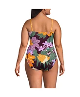 Lands' End Women's Plus O-Ring Monokini One Piece Swimsuit