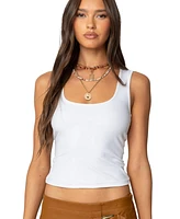 Edikted Womens Dezzie Scoop Neck Tank Top