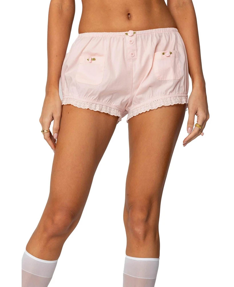 Edikted Womens Lona Bloomer Shorts