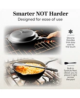 Zuka Everyday Pan Qt. Ceramic 10 1 Nonstick Multi-Functional Saute with Lid, Nylon Spoon
