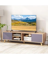 Tv Stand Cabinet for TVs with Open Shelf Modern Storage for Living Room Entertainment