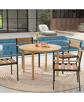4-Person Large Round Outdoor Dining Table