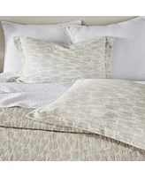 Ihi Home Edgewood Cotton King Duvet Cover Set/3, Natural