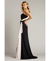 Tadashi Shoji Lune Waterfall Sash Gown