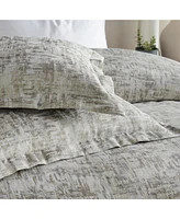 Ihi Home Dakota Cotton Queen Duvet Cover Set/3, Grey