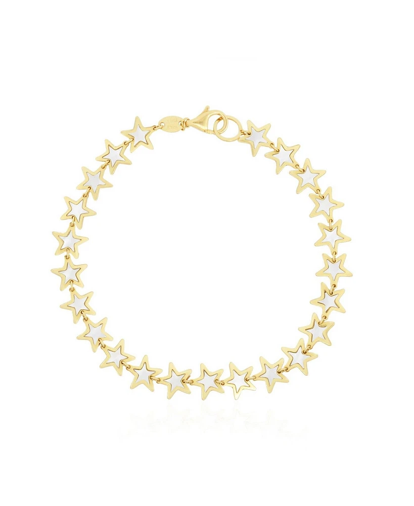 The Lovery Mother of Pearl Star Bracelet 14K Gold