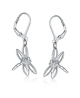 Bling Jewelry Dainty Garden Insect Dangle Chandelier Earrings with Dragonfly Firefly Design